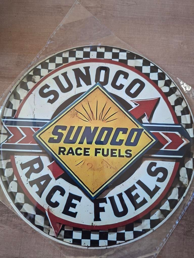 Metalen bord Sunoco Race Fuels - 20 cm, Verzamelen, Merken en Reclamevoorwerpen, Ophalen of Verzenden, Nieuw, Reclamebord