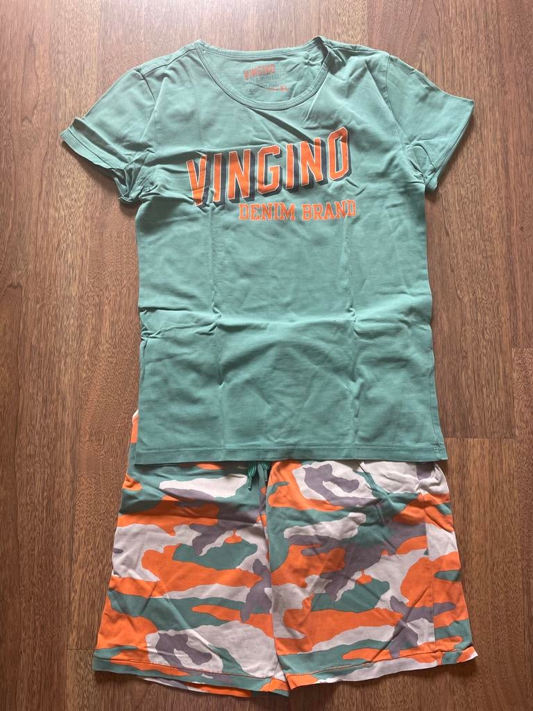 Vingino T-shirt en korte broek set pyjama - Jongen, Ophalen of Verzenden, Gebruikt, Jongen, Nacht- of Onderkleding
