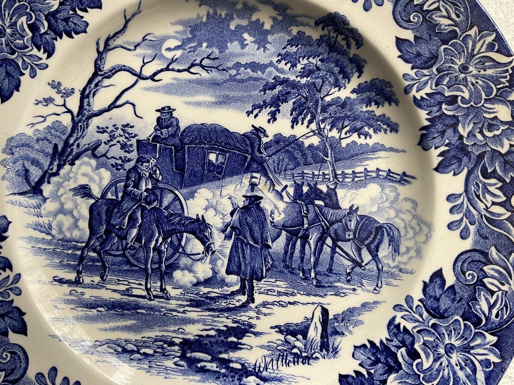 Dickens Serie, Wandbord Rijtuig met vierspan, Antiek en Kunst, Antiek | Wandborden en Tegels, Ophalen