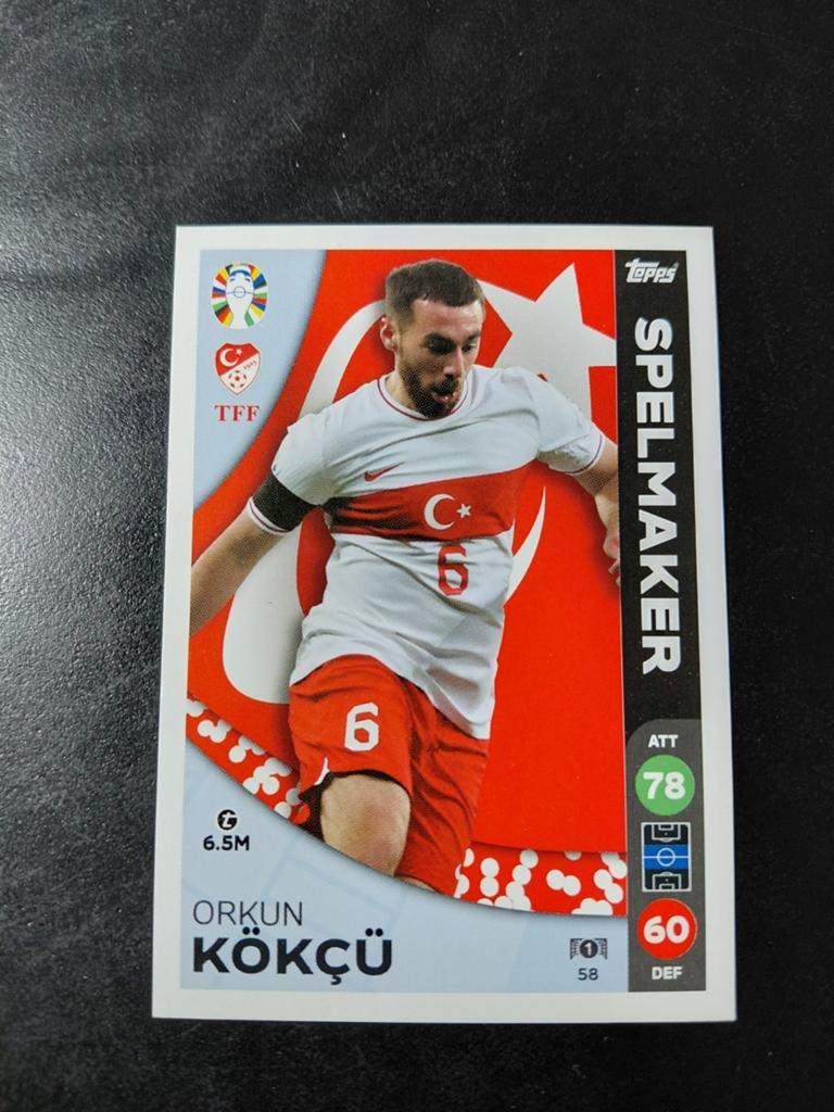 Orkun kokcu (turkije) topps ek 2024, Ophalen of Verzenden, Nieuw, Buitenlandse clubs, Poster, Plaatje of Sticker