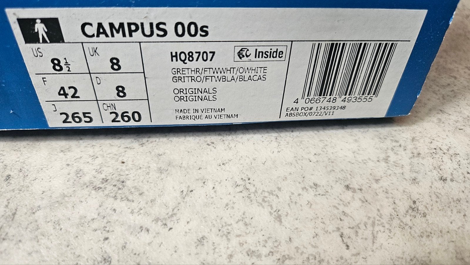 Adidas Campus 00s sneakers - Grijs/Wit - Maat 42, Adidas, Nieuw, Ophalen of Verzenden, Sneakers of Gympen