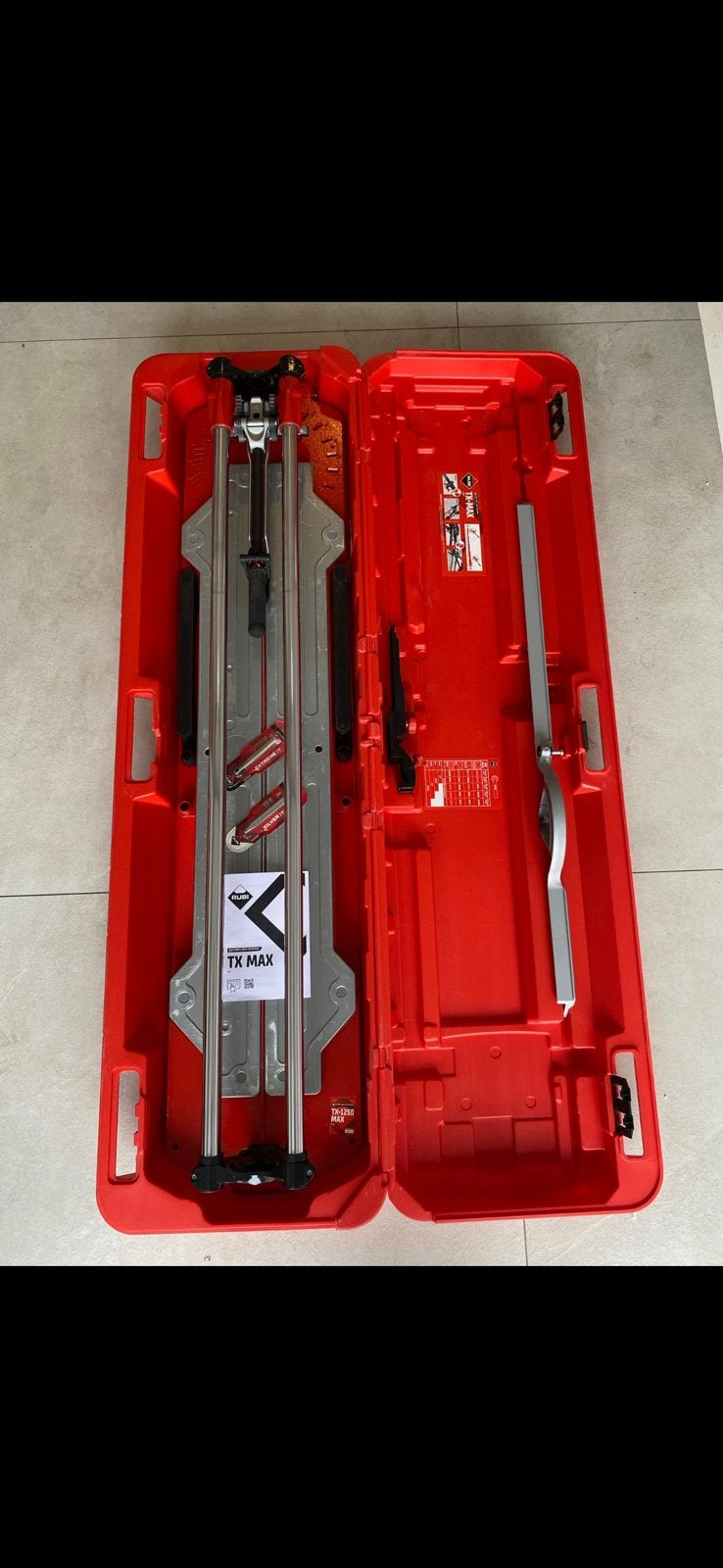 Rubi Tegelsnijder TX 1250 MAX - 125 cm met koffer, Ophalen, Zo goed als nieuw, 60 cm of meer, Vloertegels