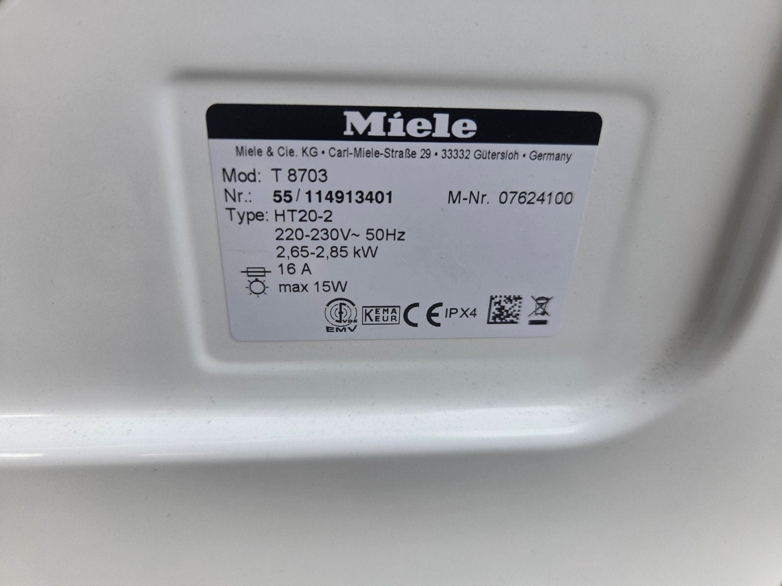 Foto 5 van Miele T 8703 SoftCare System Wasdroger - Gebruikt