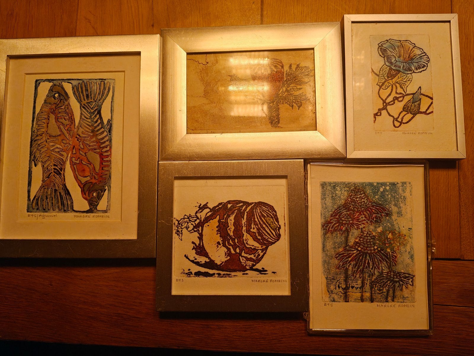 verzameling etsen van Margré Romein, Ophalen of Verzenden, Flora en Fauna, Ets, Gesigneerd