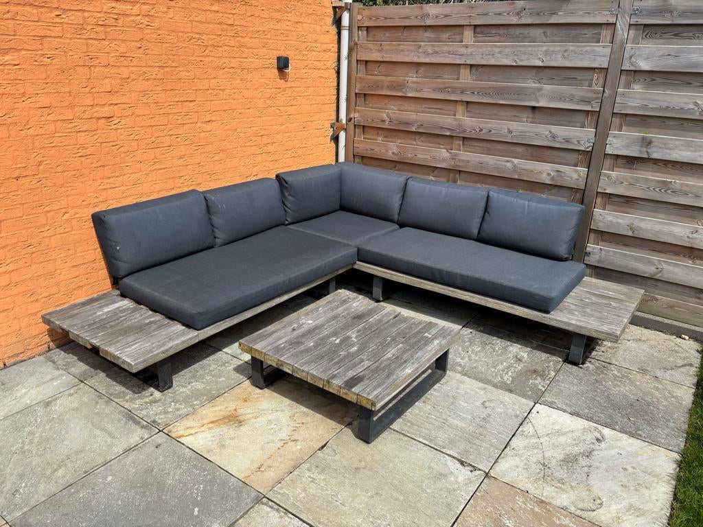 Garden club Basten Loungeset van Fonq (Acaciahout), Ophalen, 5 zitplaatsen, Gebruikt, Loungeset