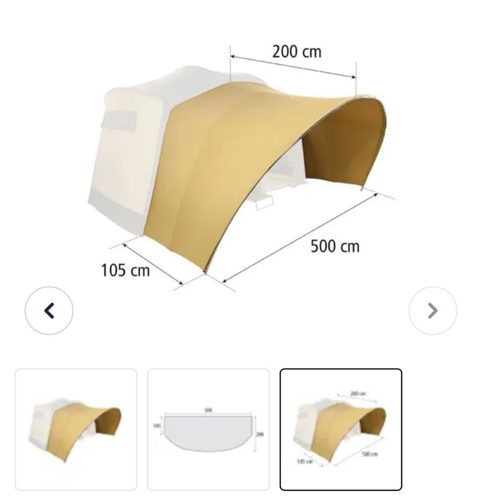 Gezocht! Cabanon (Neptune) luxe luifel 500cm YKK rits, Caravans en Kamperen, Ophalen