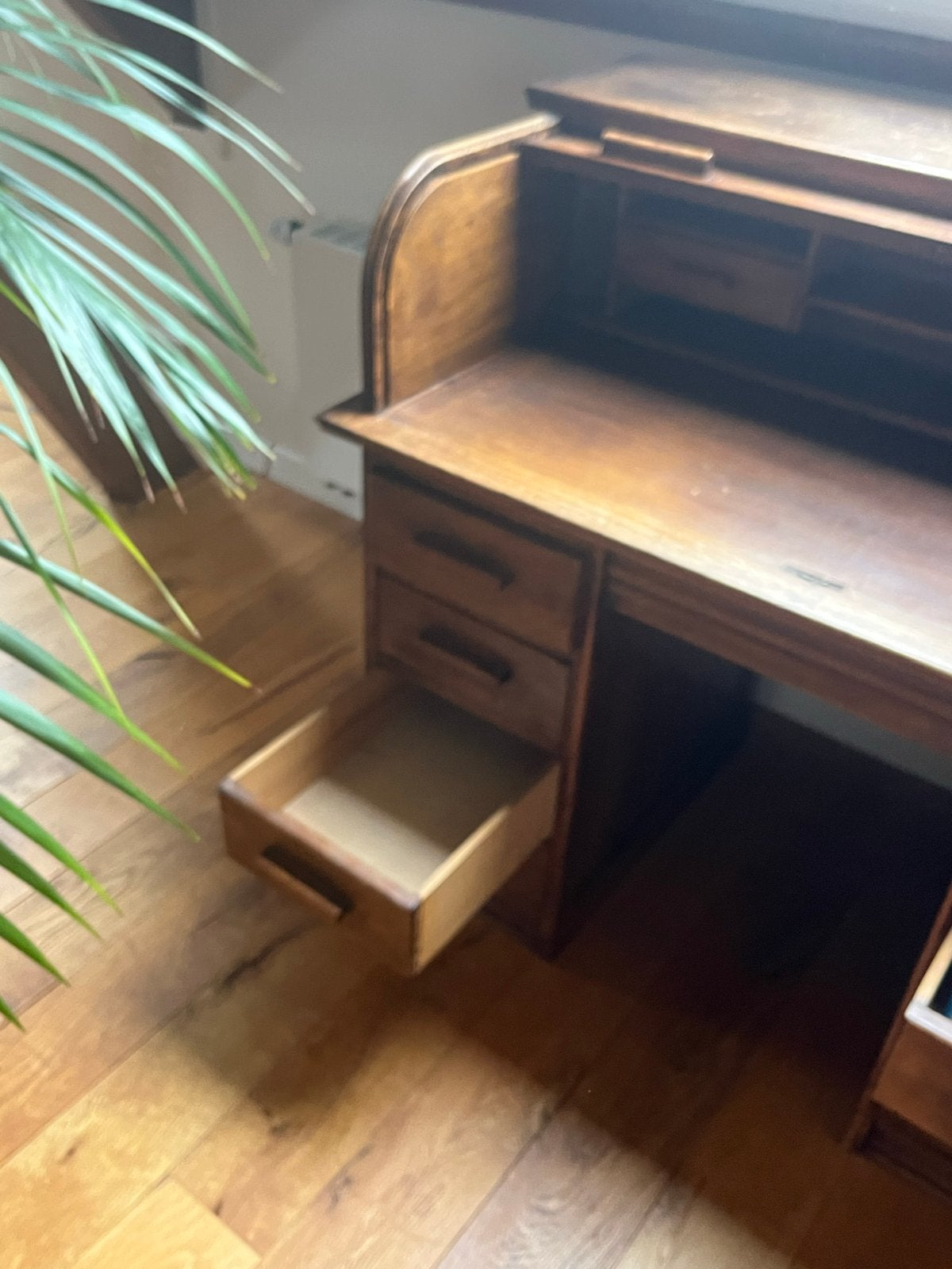 Roldeck Buro - 120x70x105 cm - Klassiek houten bureau, Ophalen, Opbergruimte, Gebruikt, 120 cm