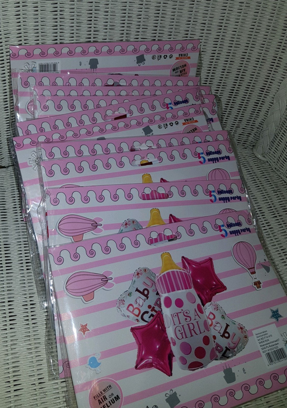 13 setjes its a baby girl ballonnen setjes, Ophalen, Nieuw, Versiering, Geboorte of Huwelijk
