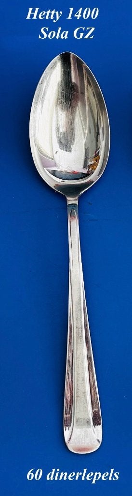 1400 Hetty 60 Dinerlepels voor € 54 Sola GZ Grote lepels rvs, Antiek en Kunst, Ophalen