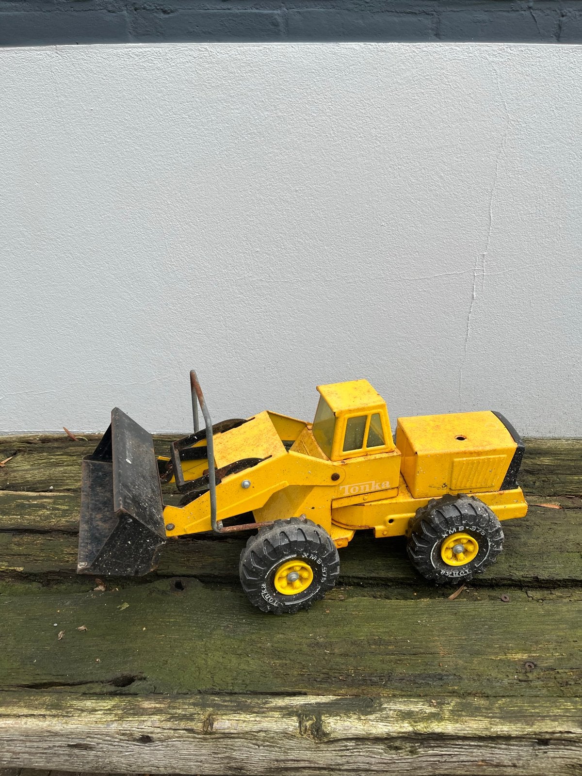 Vintage Tonka Shovel Loader - Geel Metalen Speelgoed, Kinderen en Baby's, Speelgoed | Speelgoedvoertuigen, Ophalen, Gebruikt