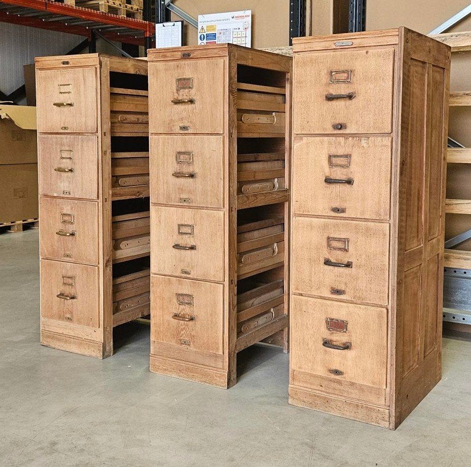 Houten Ladekasten Eiken Fineer Antiek 1915-1935 Mappenkast, Ophalen