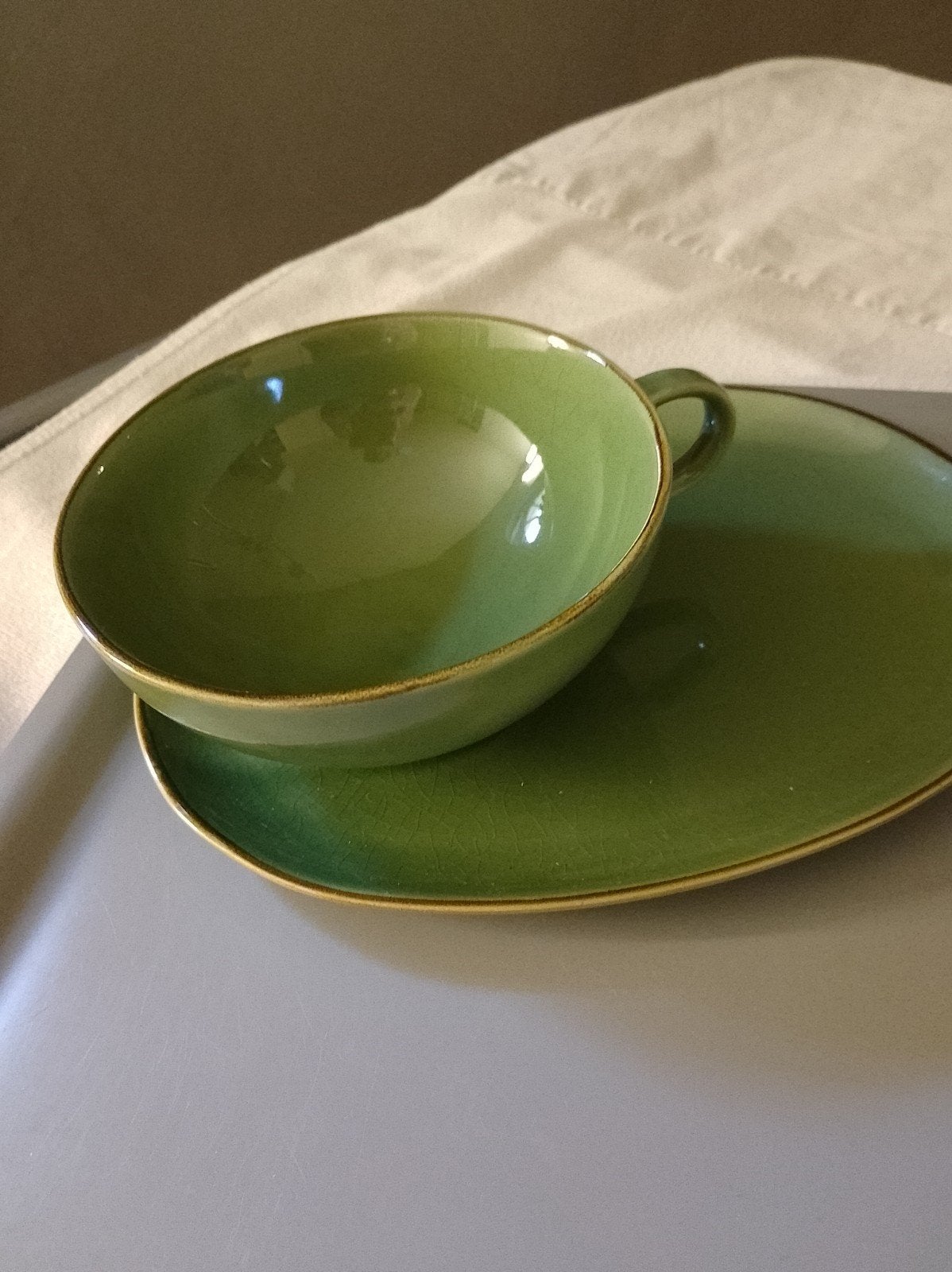 Vintage theekop met schotel IKEA, Huis en Inrichting, Keuken | Servies, Gebruikt, Keramiek, Vintage, IKEA