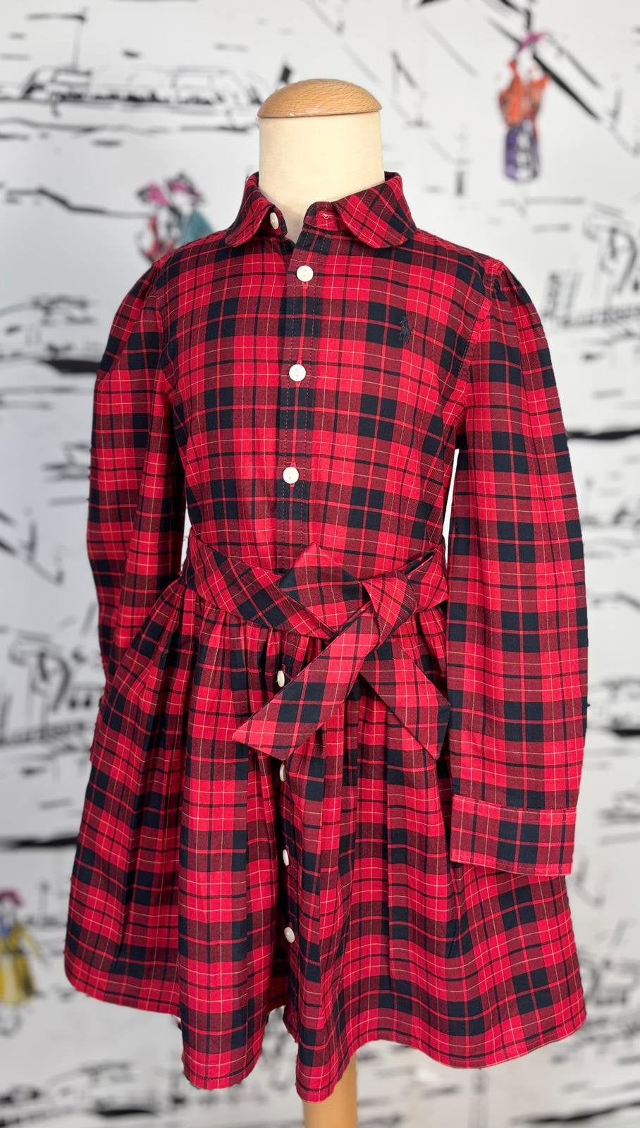 Ralph Lauren geruite jurk meisje maat 5, Meisje, Nieuw, Ophalen of Verzenden, Ralph Lauren
