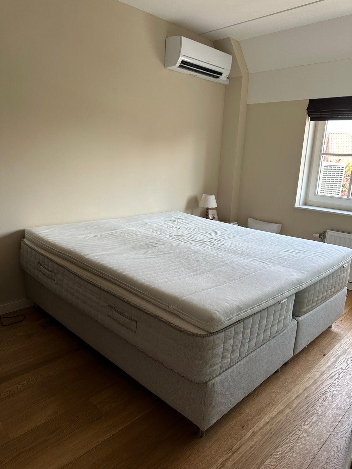 IKEA Boxspring Evenskjer 180x200 met matrassen en topper, Ophalen, Gebruikt, Tweepersoons, 180 cm