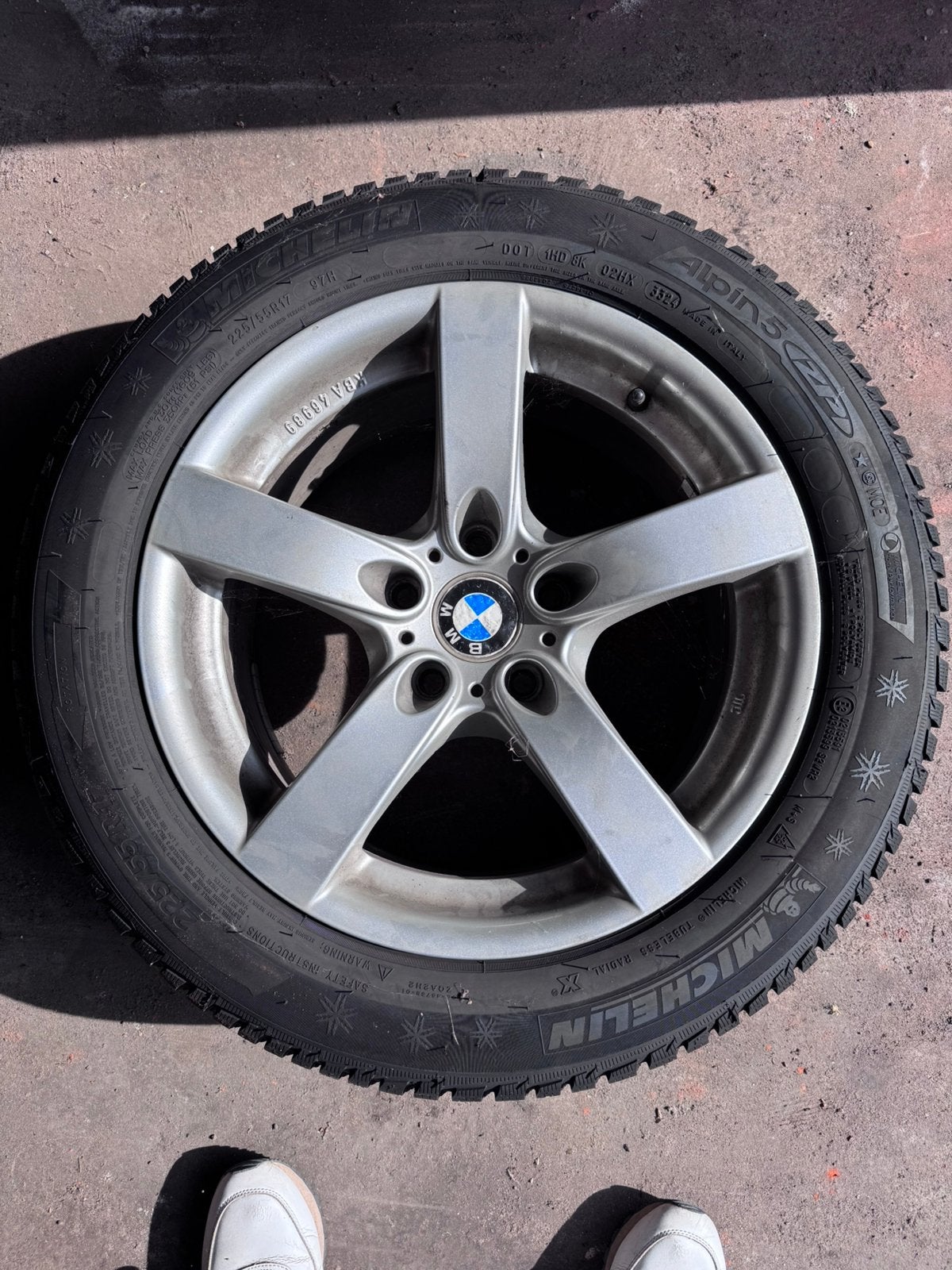4 Michelin winterbanden met velg 6.5mm runflat, Ophalen, Gebruikt, Banden en Velgen, 17 inch