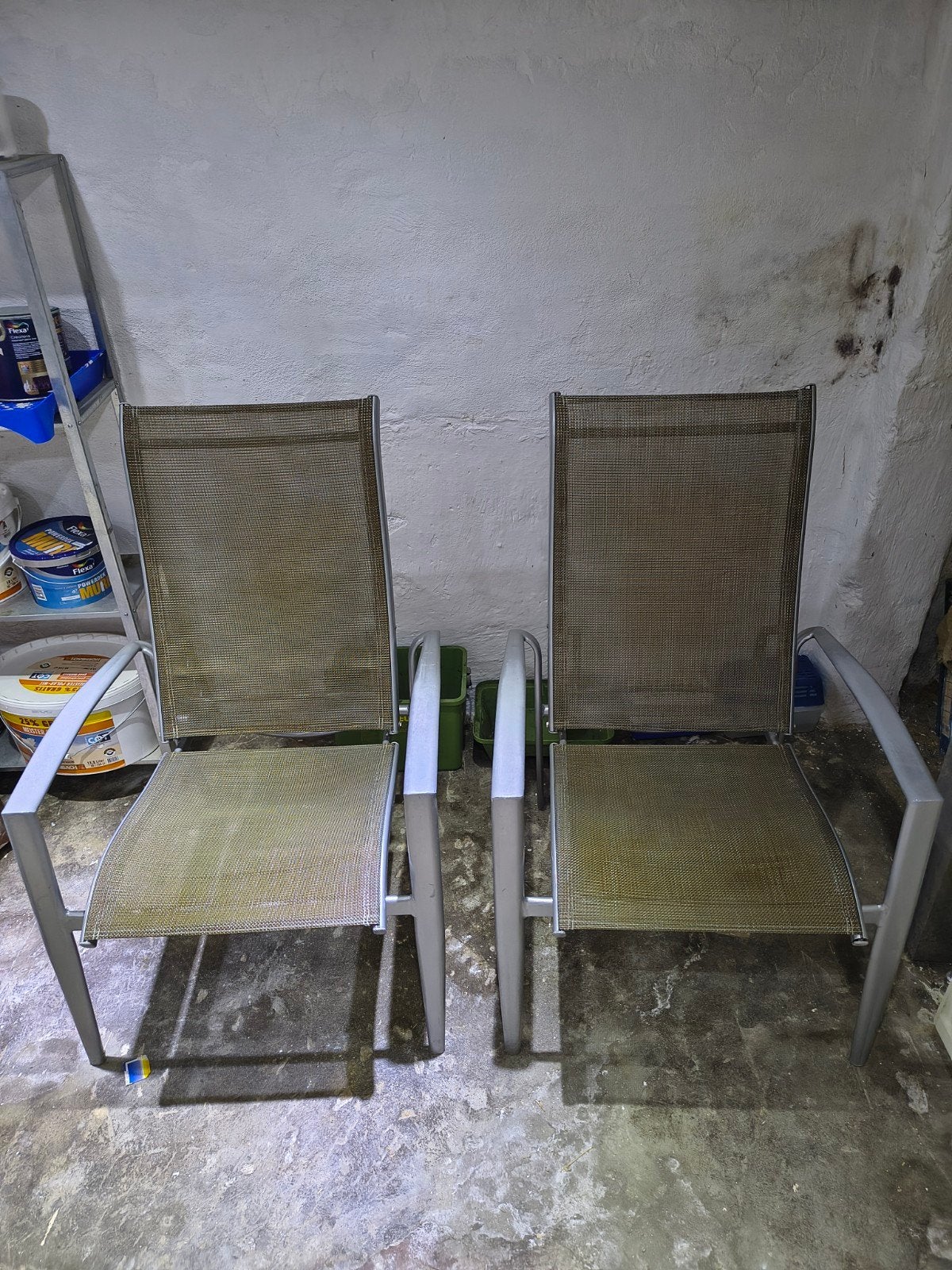 Twee gebruikte tuinstoelen aluminium. GRATIS!, Tuin en Terras, Ophalen of Verzenden, Gebruikt, Aluminium