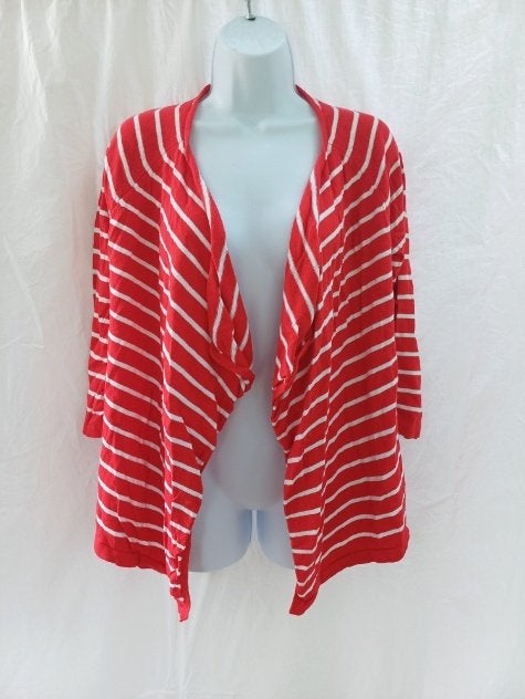 Rood-wit gestreept 100% katoenen vest mt M merk Promiss, Maat 38/40 (M), ., Ophalen of Verzenden, Zo goed als nieuw