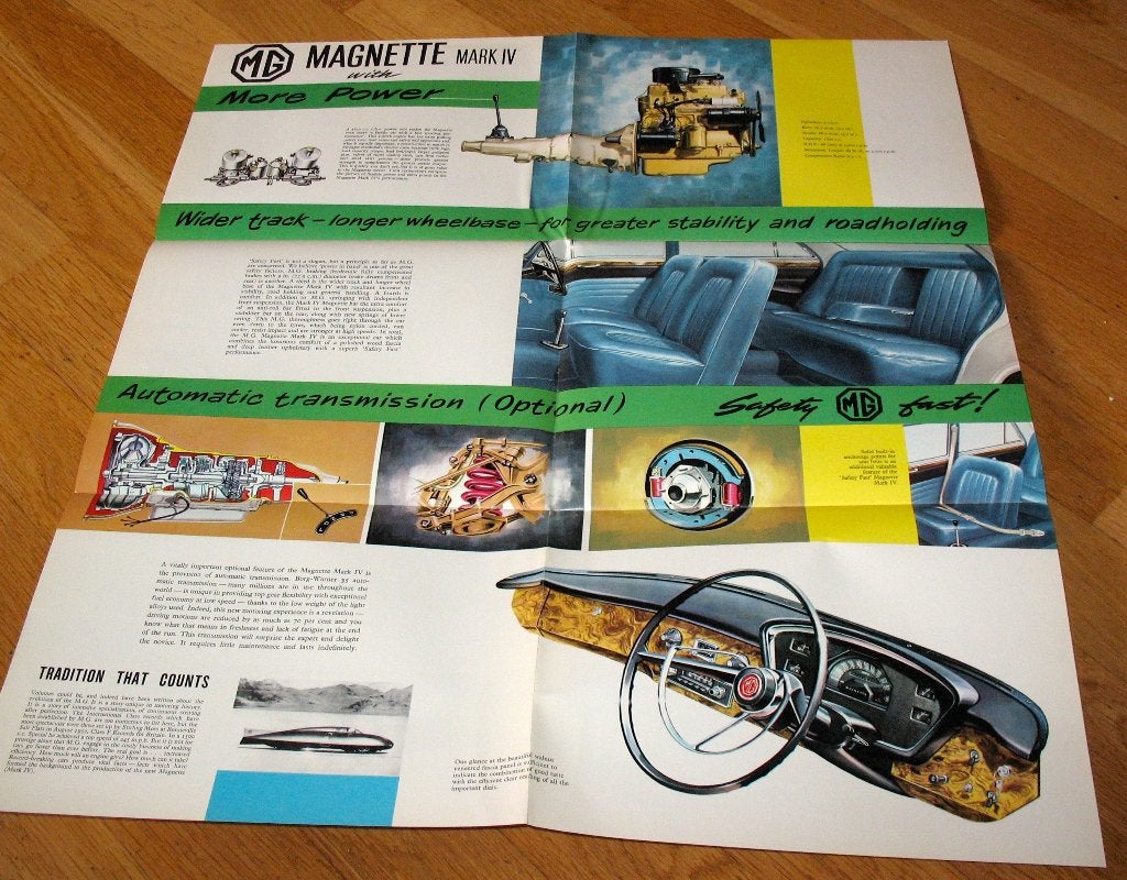 Folder autofolder MG Magnette ZGAN 1964, Ophalen of Verzenden, Zo goed als nieuw, Overige merken