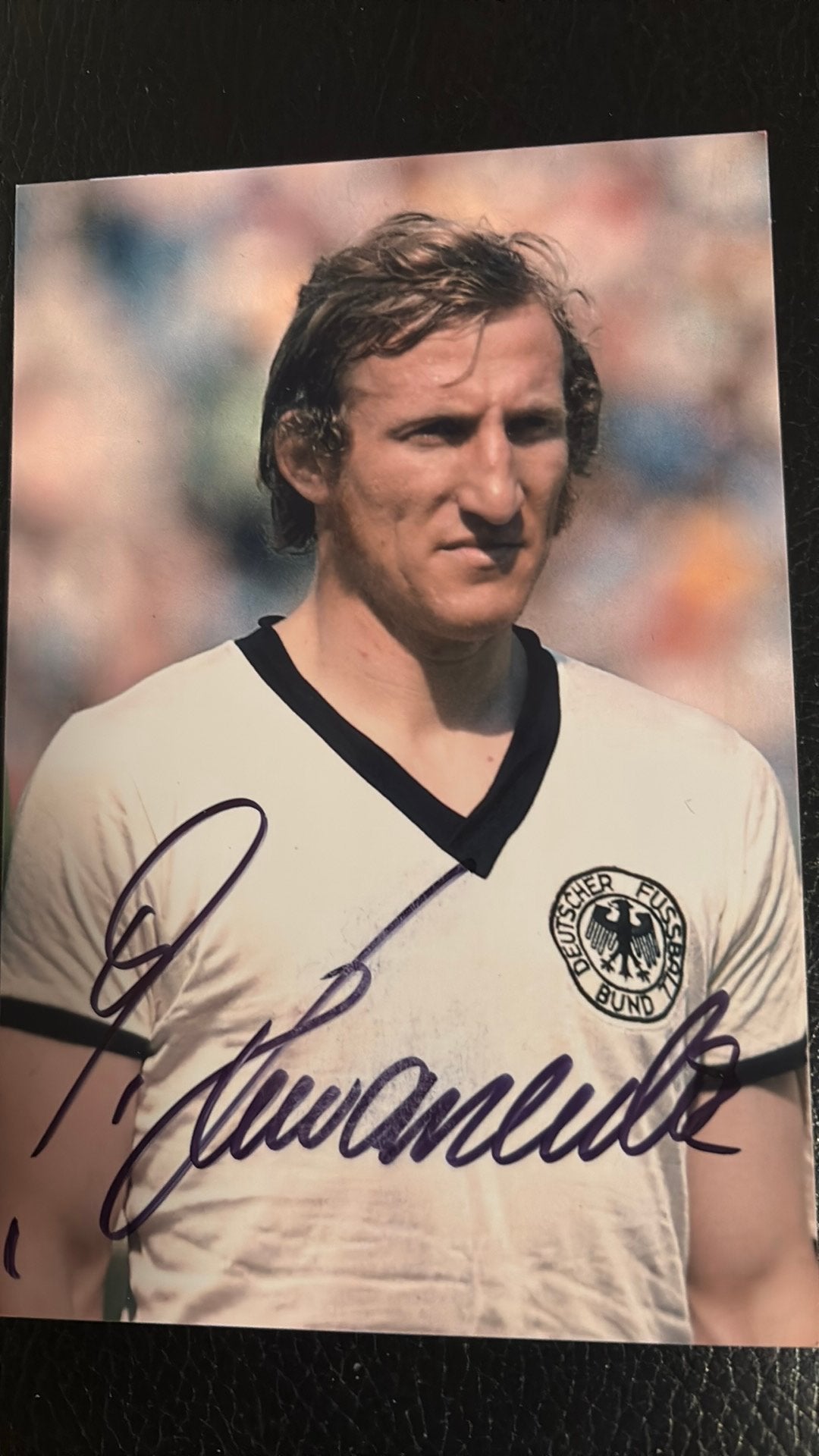 Bayern Munchen WK 74 HANS GEORG SCHWARZENBECK Handtekening, Verzenden, Zo goed als nieuw, Buitenlandse clubs, Overige typen