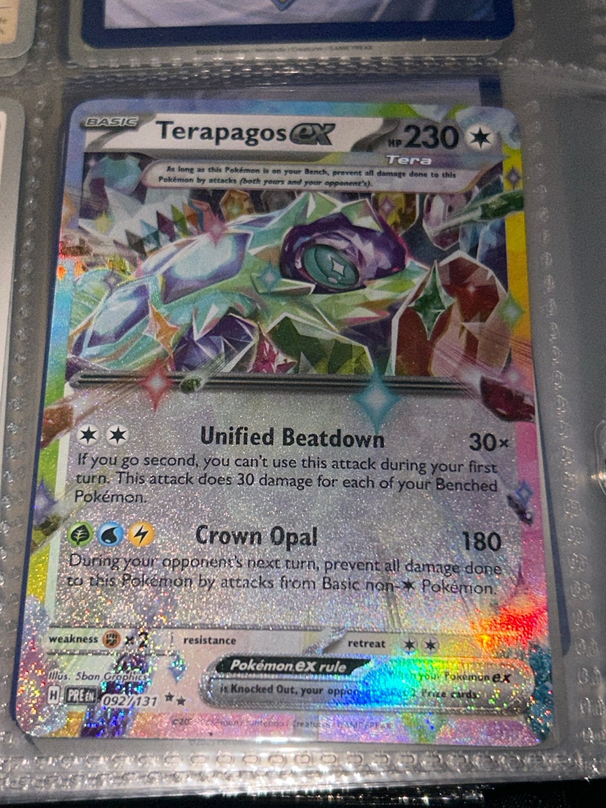 Terapagos ex 092/131 Pokémon kaart - Nieuwstaat, Ophalen of Verzenden, Nieuw, Losse kaart, Foil