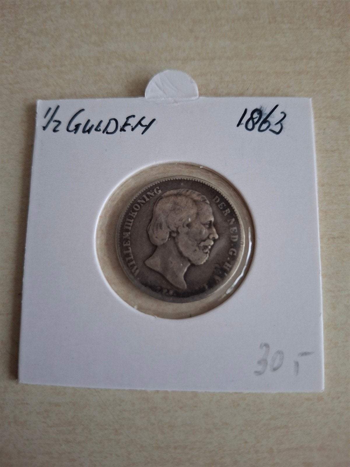 Zilveren 1/2 Gulden 1863 Koning Willem III - ZG, Ophalen of Verzenden