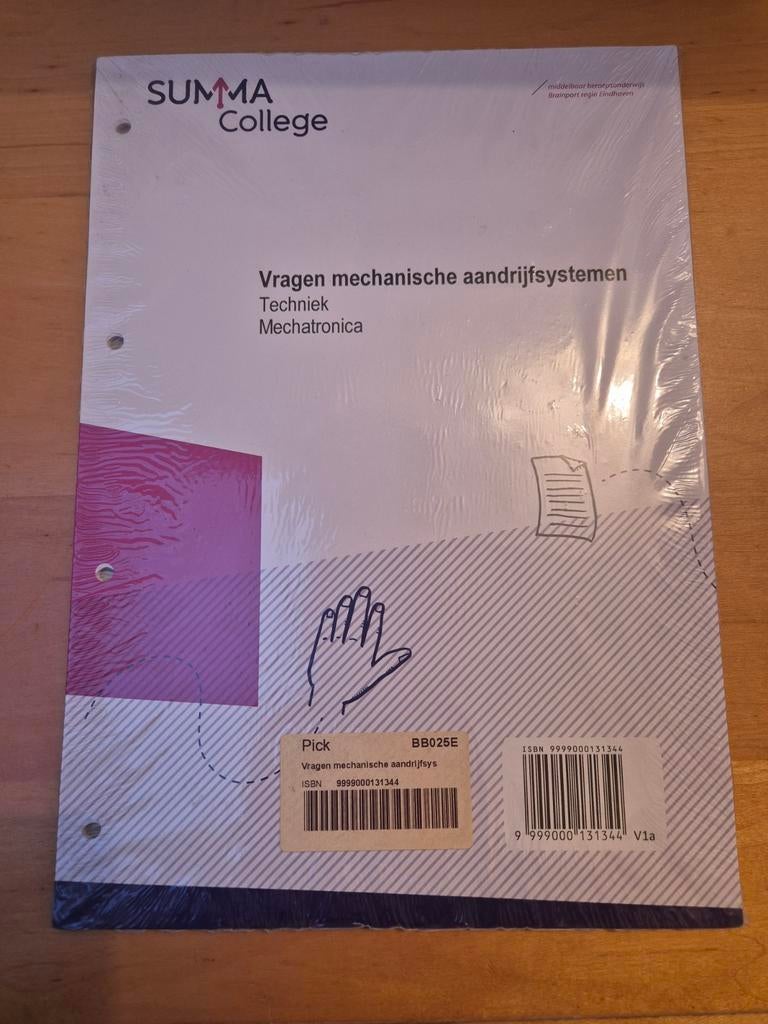 Vragen mechanische aandrijfsystemen Techniek Mechatronica, Onbekend, Nieuw, Ophalen of Verzenden, MBO