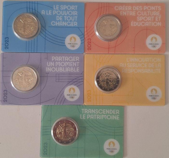 Frankrijk coincard serie 2023 - Olympische Spelen 2024, Verzenden, Frankrijk, 10 euro, Setje
