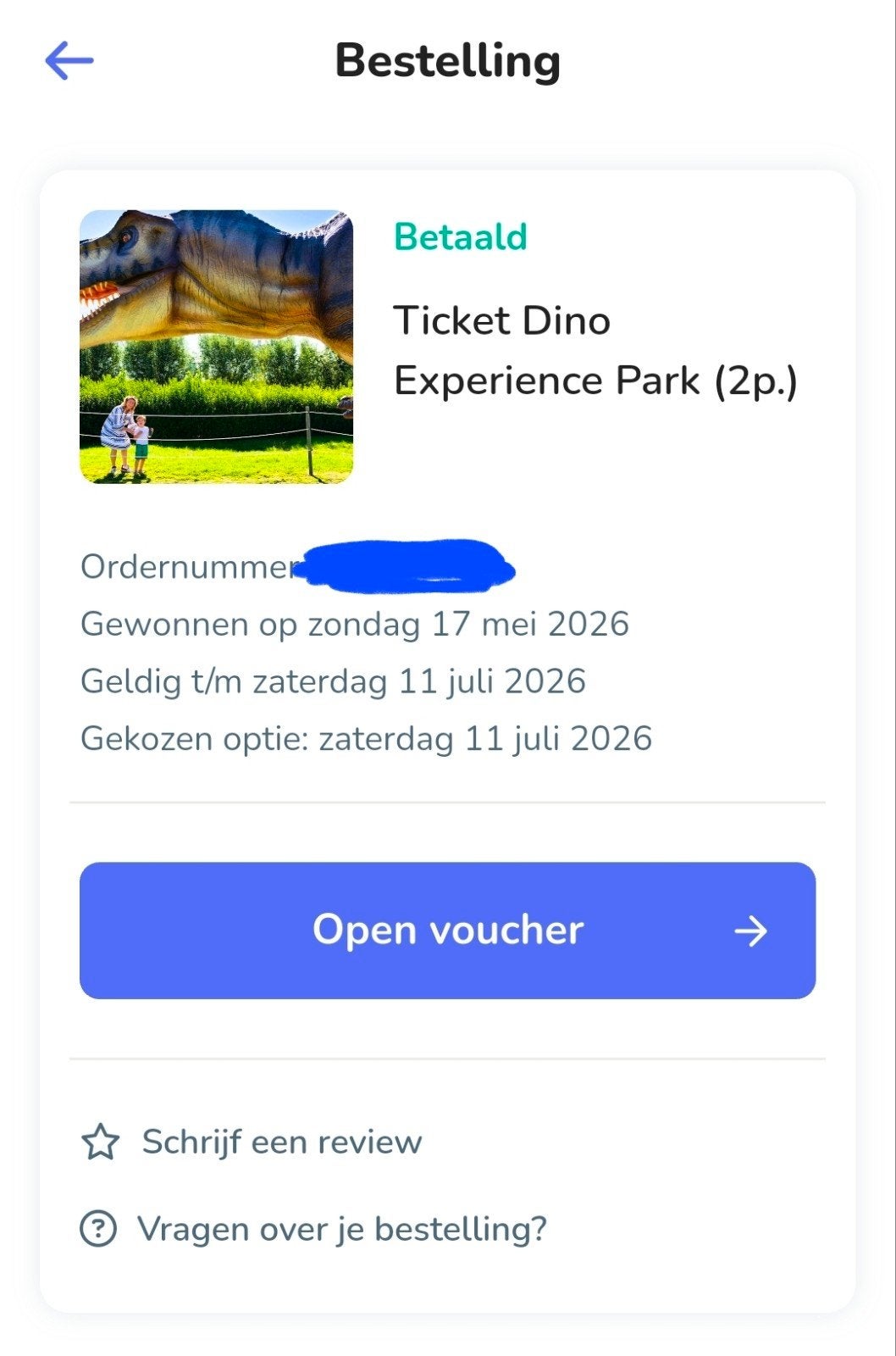 2 Toegangskaartjes voor Dino experience park, Tickets en Kaartjes, Twee personen, Ticket of Toegangskaart
