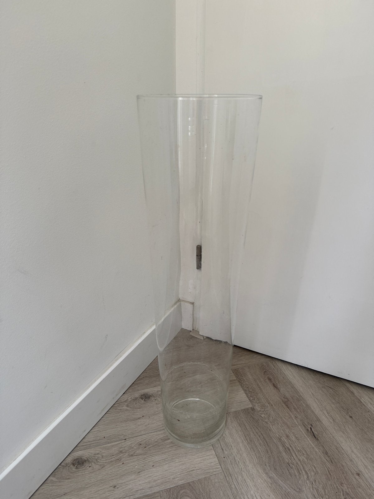 Glazen vaas, 70,5 cm hoog, Huis en Inrichting, Woonaccessoires | Vazen, Ophalen, Gebruikt, Transparant, Glas