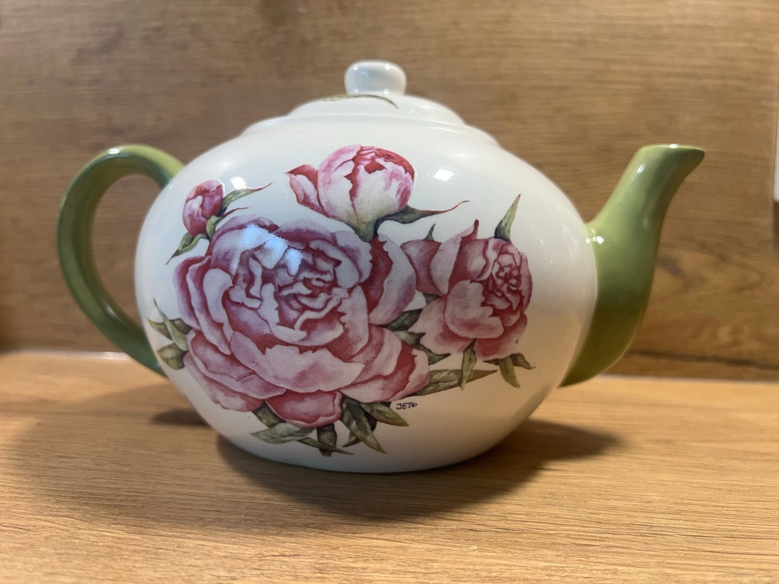 Jet ter Steege theepot peony - Zo goed als nieuw, Theepot/fluitketel, Ophalen of Verzenden, Zo goed als nieuw, Steen/keramiek
