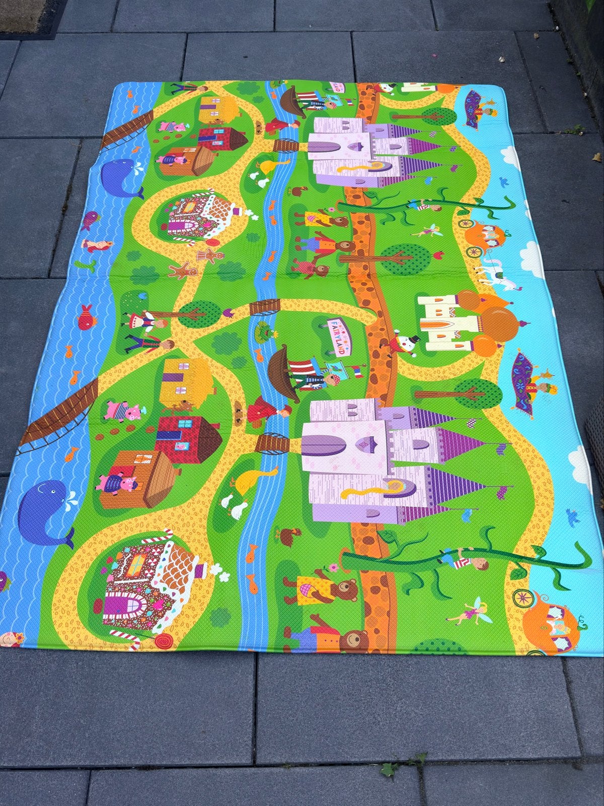 Baby speelmat 200x140x13- Dubbelzijdig met Fairyland & ABC, Ophalen, Gebruikt, Speelkleed