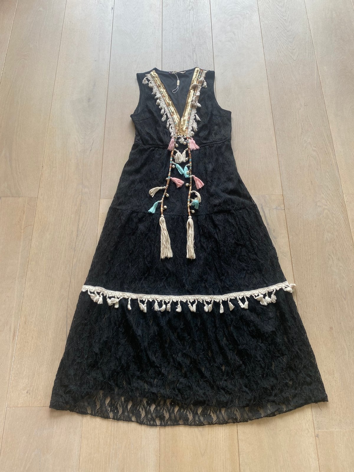Jurk M boho hippie ibiza, Maat 38/40 (M), Zwart, Ophalen of Verzenden, Zo goed als nieuw