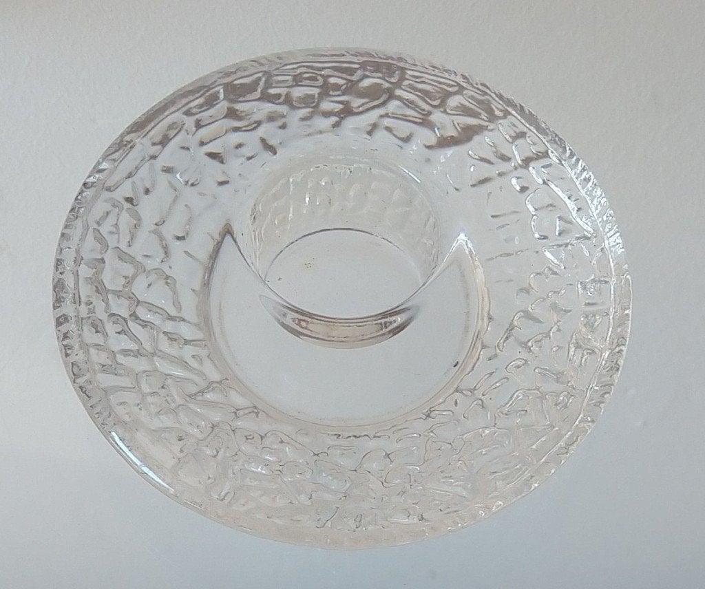Orrefors Sweden crystal glazen schijf kandelaar, volgnr 14, Overige merken, Ophalen of Verzenden, Kandelaar, Glas