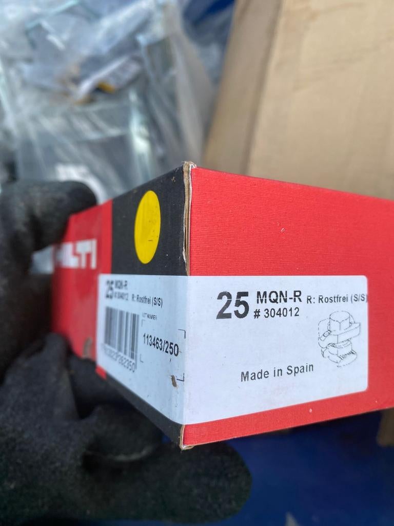 Hilti MQN-R RVS bevestigingsmoeren (25 stuks) NIEUW, Ophalen of Verzenden, Nieuw, Rvs