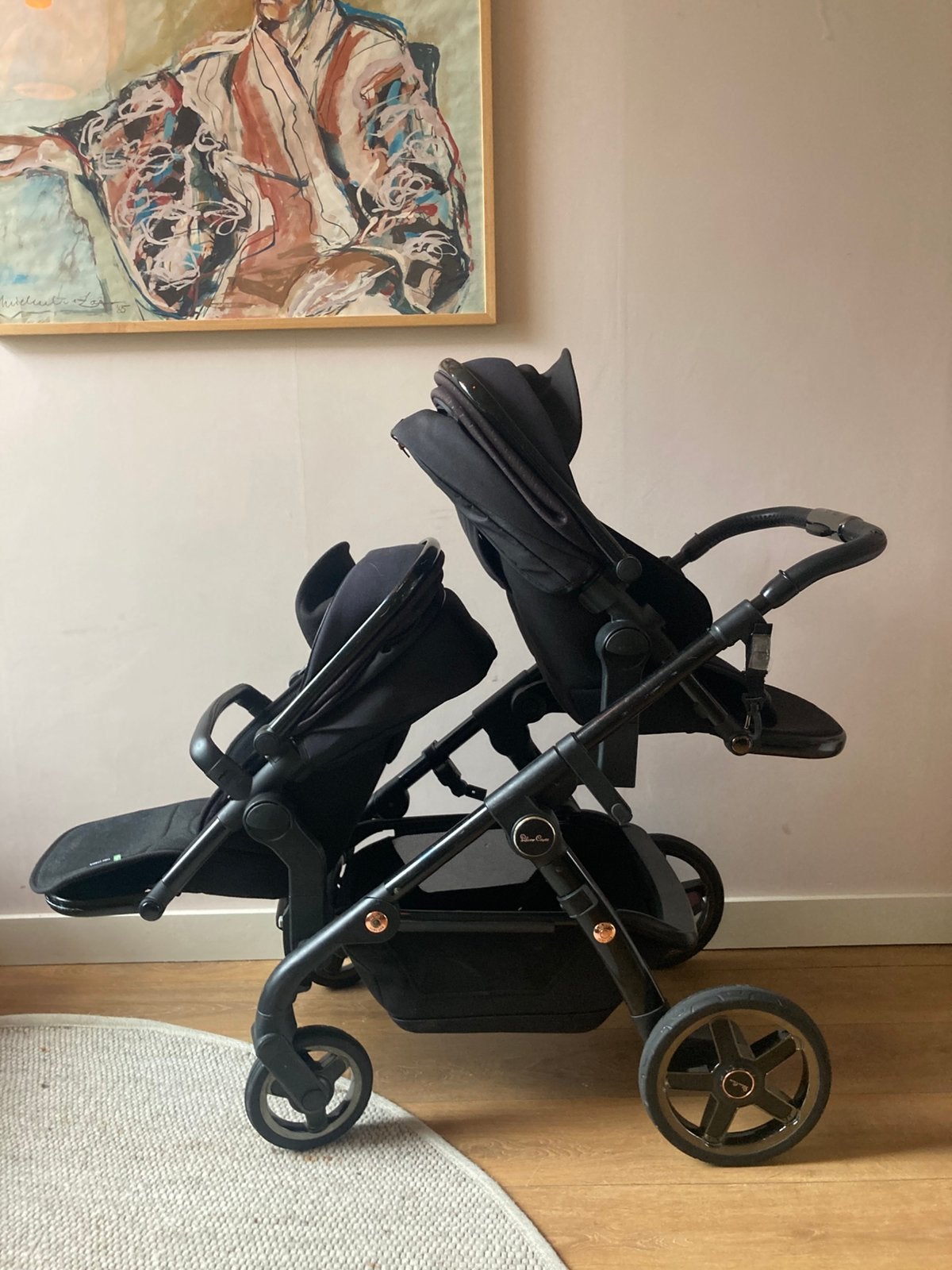 Kinderwagen tweeling / duo silver cross inc maxicosi auto, Zo goed als nieuw, Duowagen, Ophalen, Kinderwagen