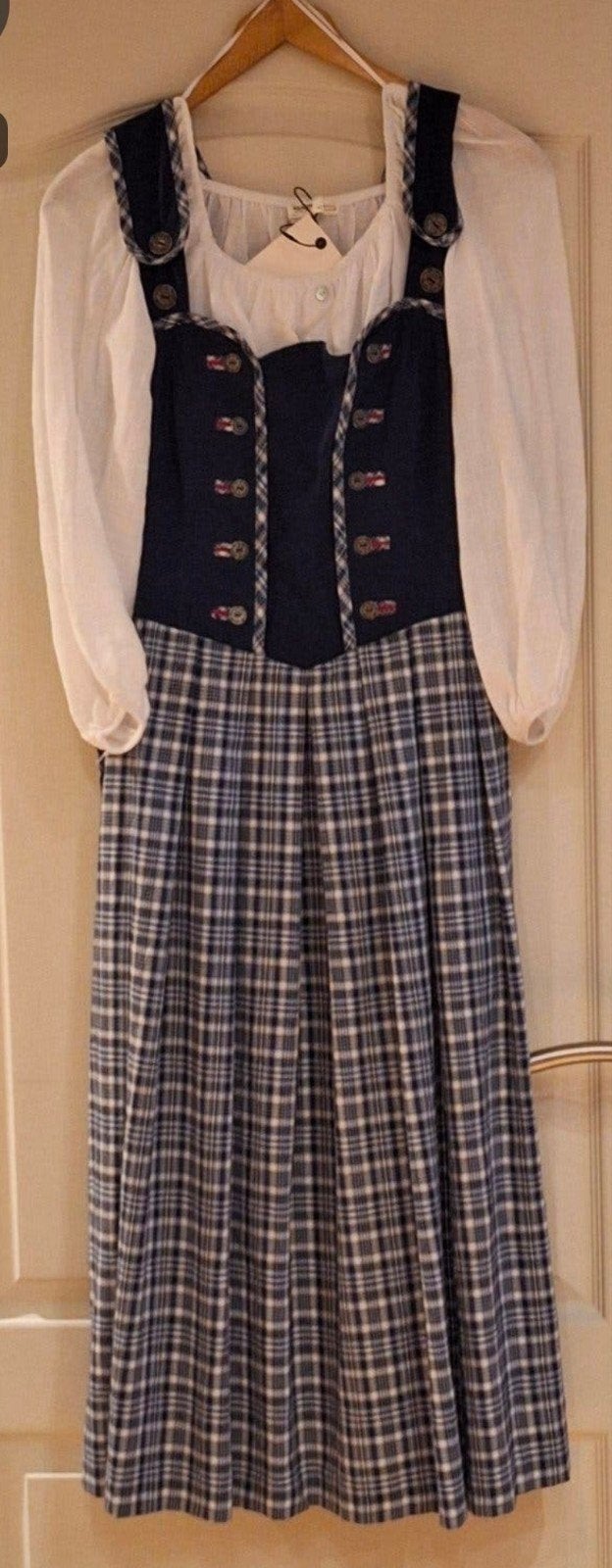 Landhaus Dirndl Jurk C&A Geruit Blauw Wit Maat M, Kleding | Dames, Maat 38/40 (M), Blauw, Nieuw, Ophalen of Verzenden