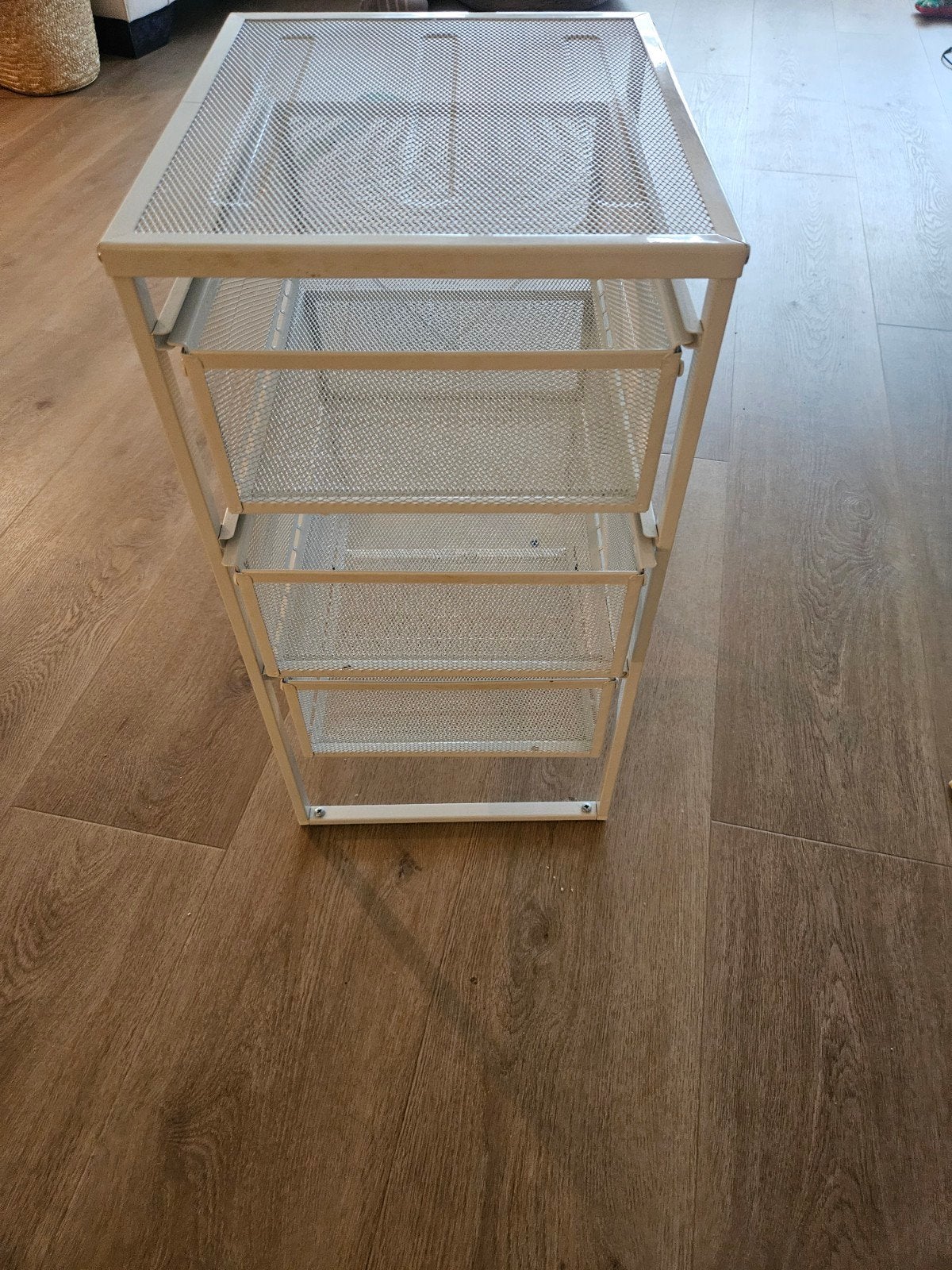 IKEA wit metalen ladenkastje – 3 lades, Huis en Inrichting, Ophalen, Minder dan 50 cm, Zo goed als nieuw, Minder dan 100 cm