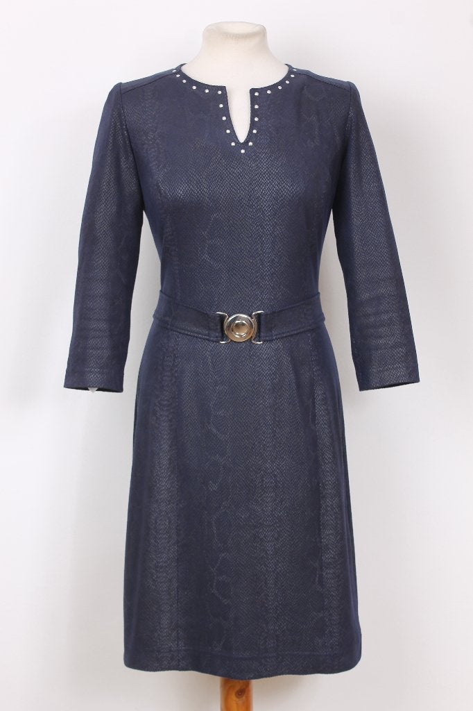Leatherlook jurk van Caroline Biss, Kleding | Dames, Blauw, Ophalen of Verzenden, Zo goed als nieuw, Maat 36 (S)
