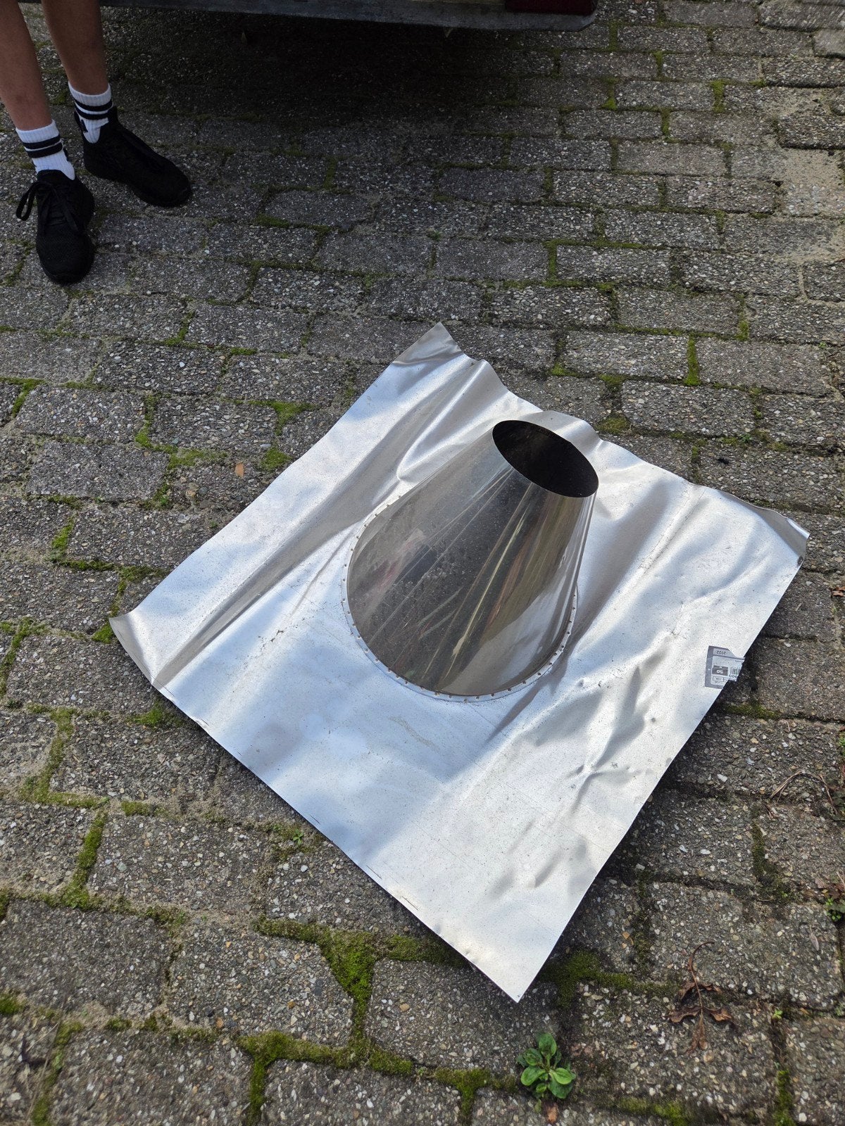 Dakdoorvoer aluminium onderplaat Ø 140 mm, Ophalen, Nieuw