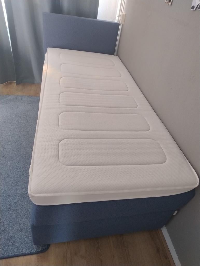 Mio Dormio Boxspring 90x200(Beter bed) met Pocketvering, 90 cm, Eenpersoons, Blauw, Ophalen of Verzenden