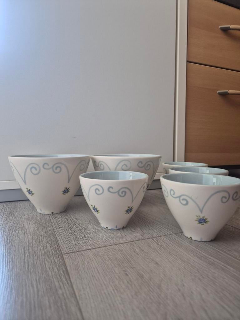 Jet by Ter Steege kommen - set van 6, 2 grote, 4 kleine, Ophalen of Verzenden, Zo goed als nieuw, Overige stijlen, Kom(men)