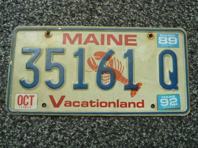 Kentekenplaat licenseplate Maine Lobster Vacationland USA, Verzamelen, Verzenden, Gebruikt, Auto's