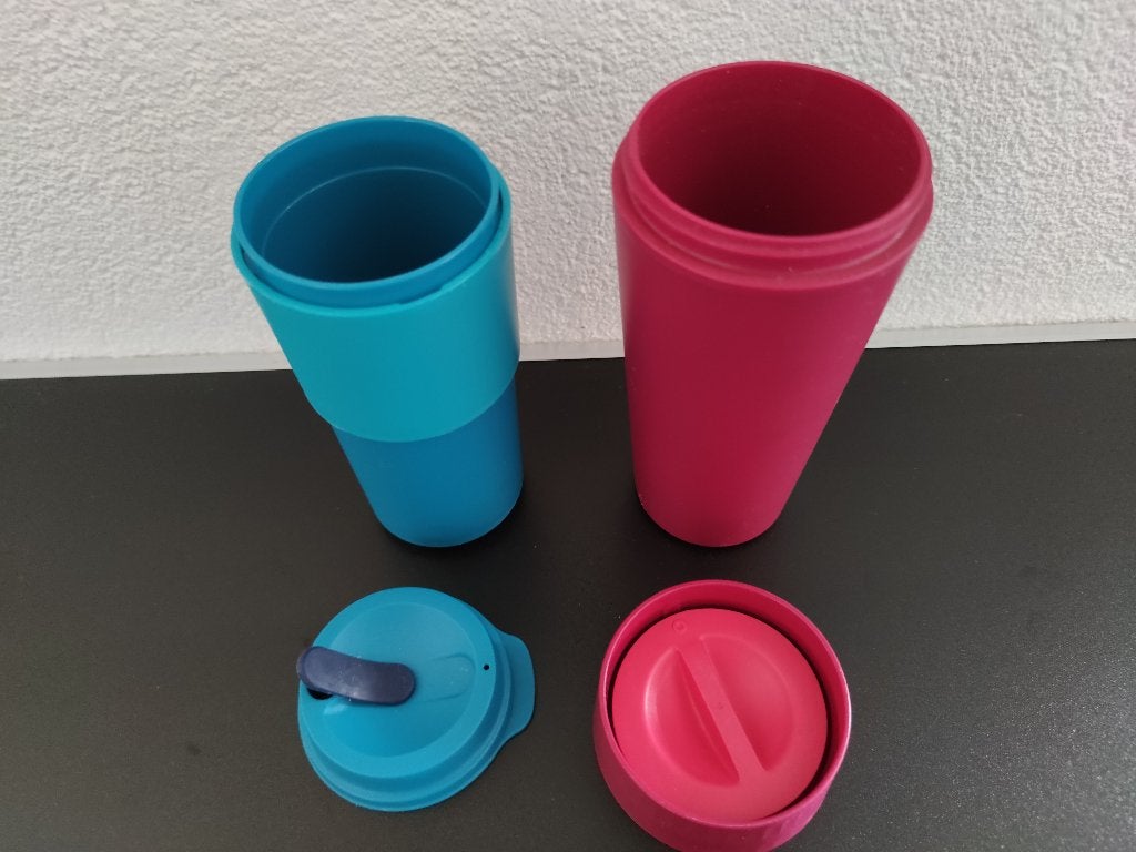 Tupperware 2x Isoleerbeker, Coffee to go beker, Ophalen of Verzenden, Zo goed als nieuw, Overige kleuren, Beker of Kan