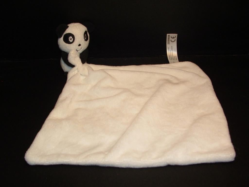 ZEEMAN PANDA BEER DUBBELE KNUFFELDOEK VELOURS WIT, Verzenden, Nieuw, Overige typen