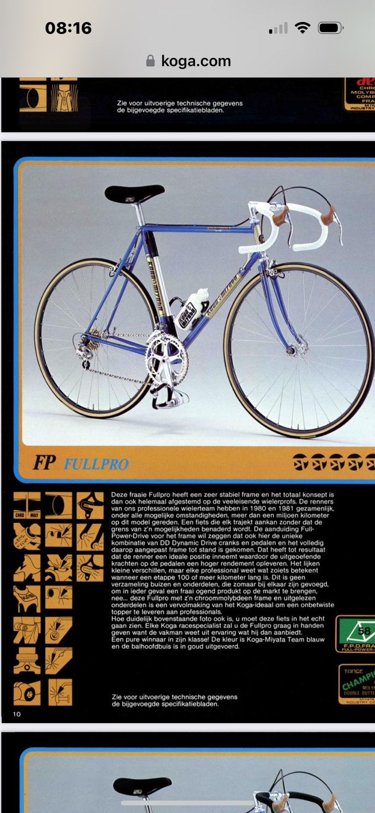 GEVRAAGD Koga Miyata Full Pro Proracer, Fietsen en Brommers, Ophalen, 28 inch, Velgrem, 49 tot 53 cm