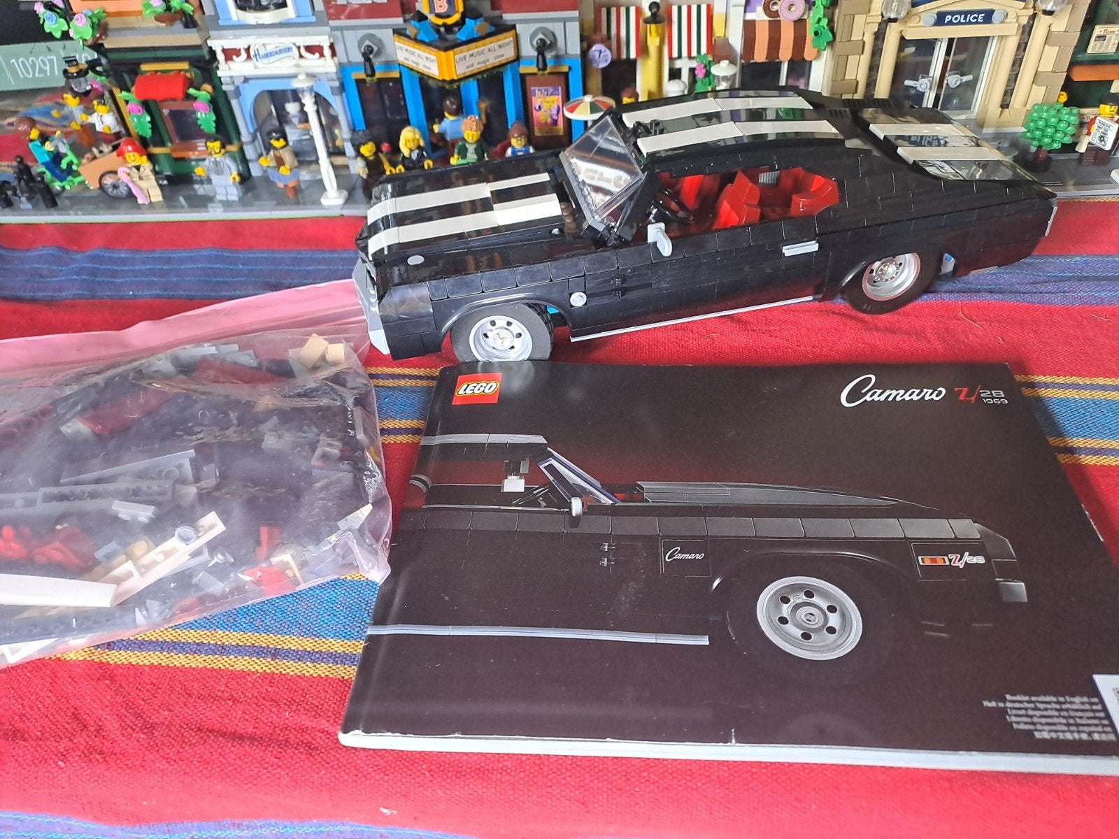 Lego Camaro 10304 met tekening Chevelle VW Golf, Ophalen, Zo goed als nieuw, Lego