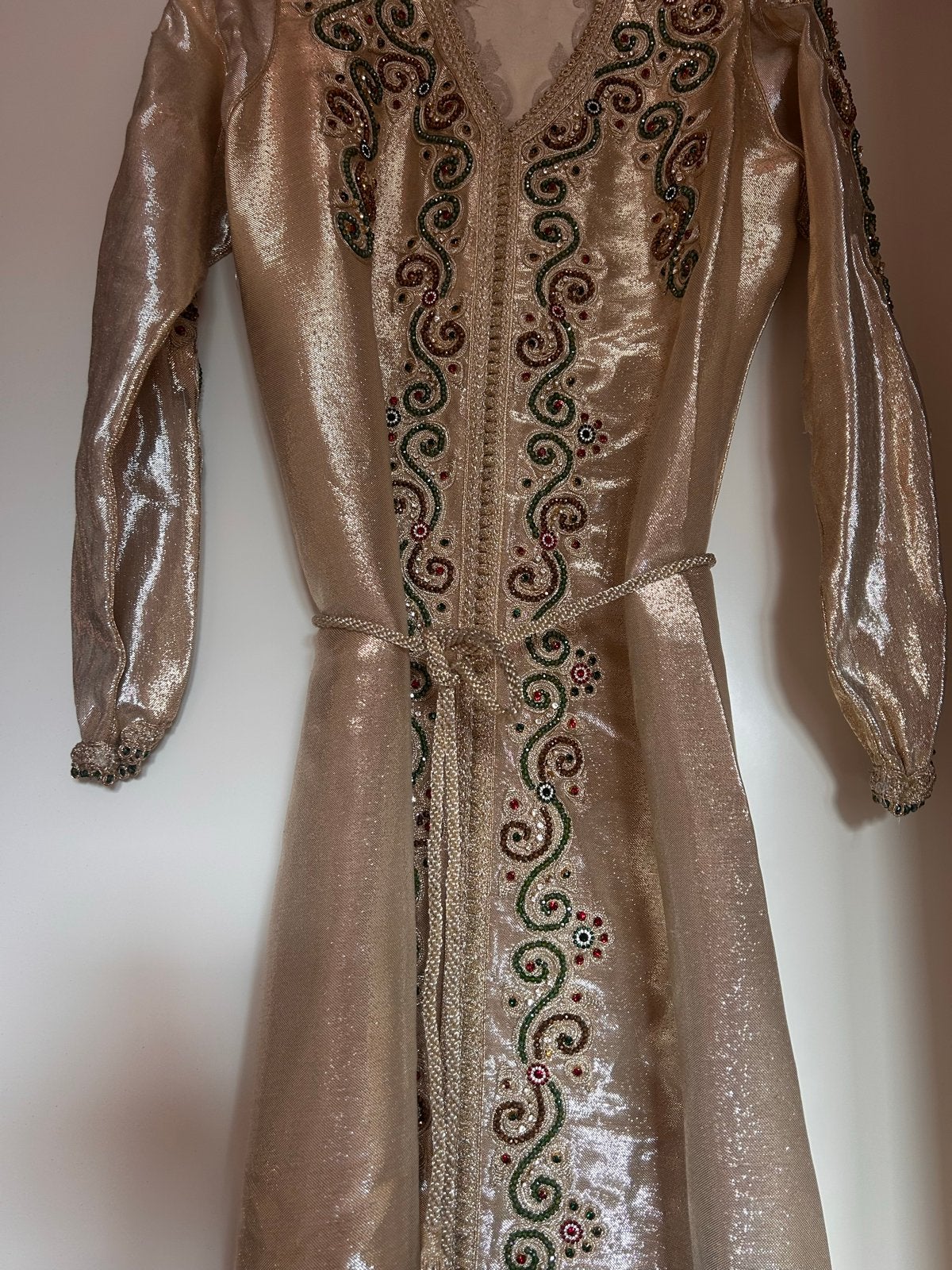 Marokkaanse Kaftan - Goudkleurig met Borduurwerk, Ophalen, Overige typen, Maat 42/44 (L), Gedragen