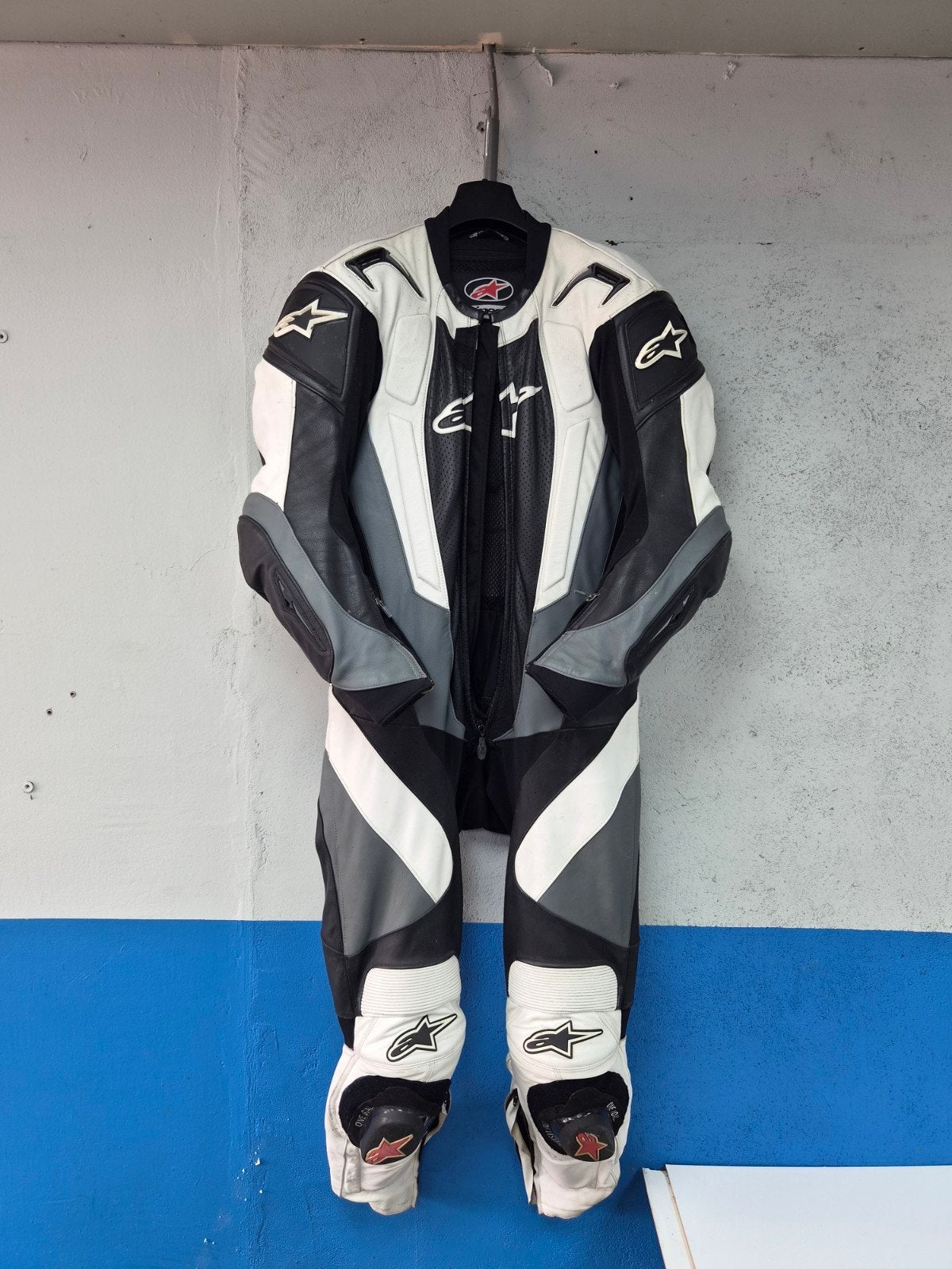 Alpinestars leren racepak overall 1-delig- Zwart/Wit/Grijs, Ophalen of Verzenden, Alpinestars, Tweedehands, Heren
