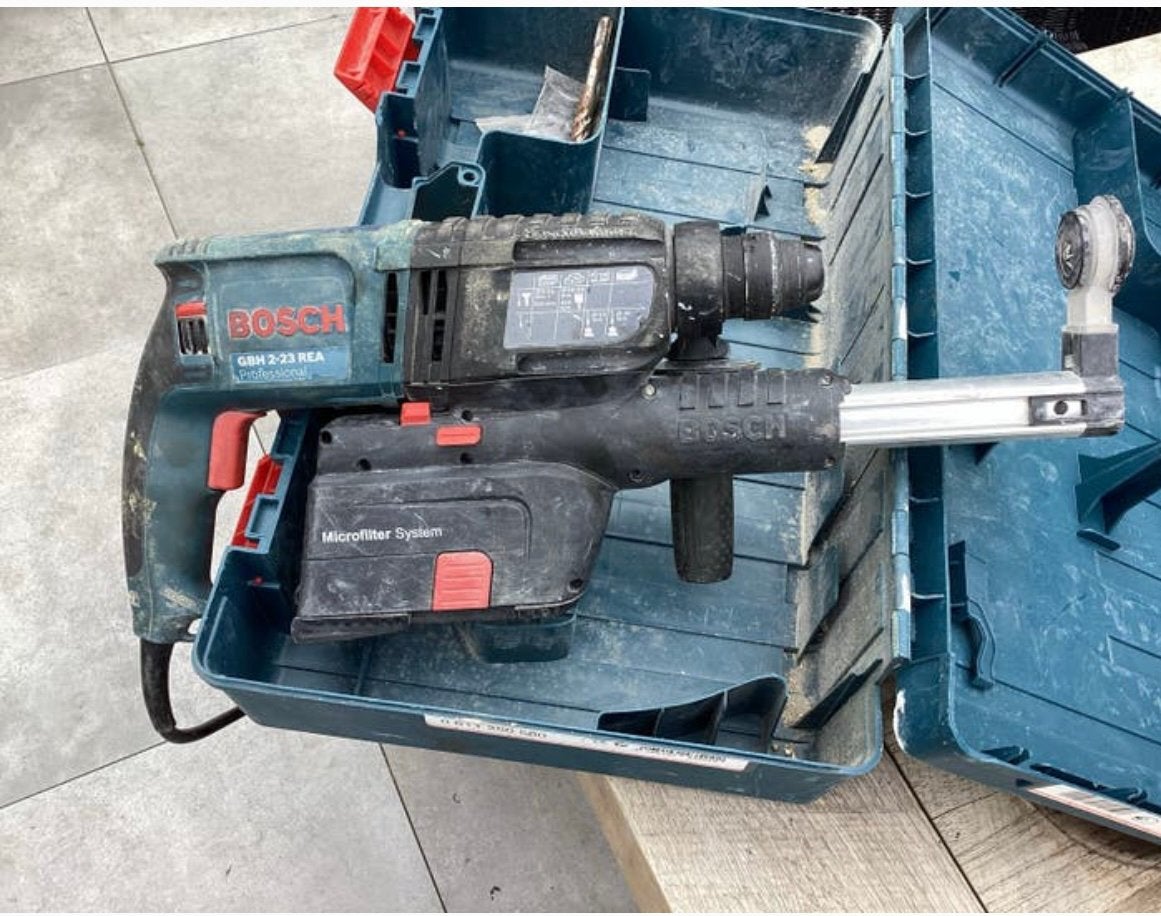 Bosch Boorhamer GBH 2-23 REA + afzuiging 710W | Nette Staat, Ophalen, Gebruikt, Boor- en/of Breekhamer