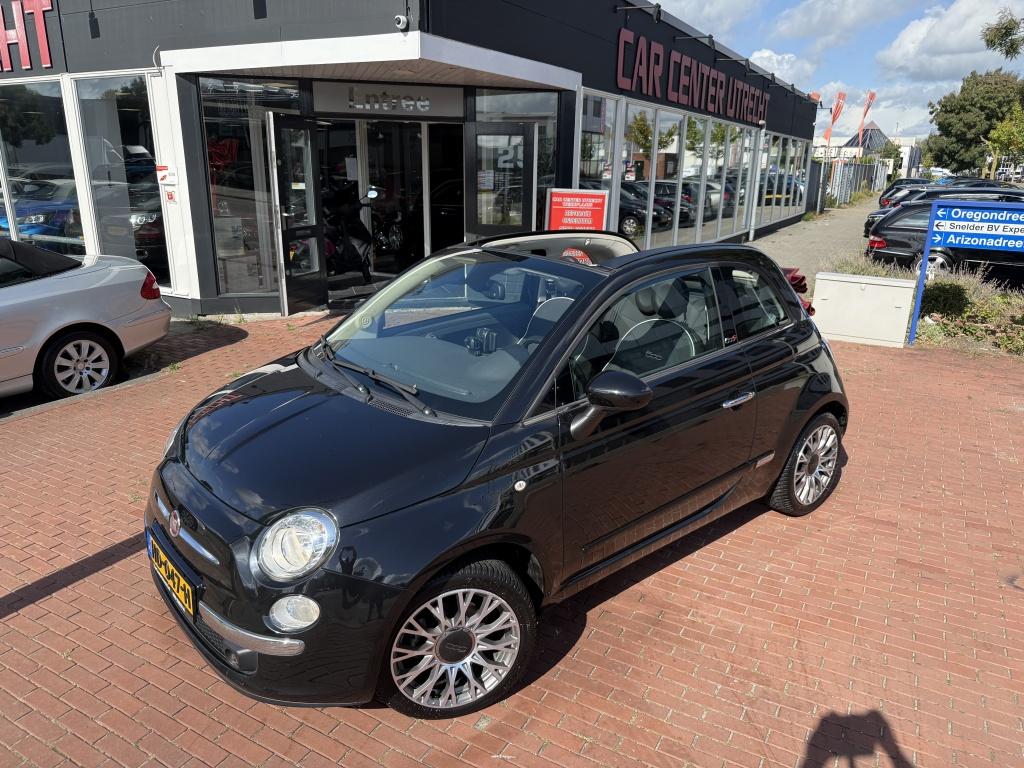 Fiat 500C 1.2 Lounge | + NW APK | cabrio | navigatie | airco, 21 km/l, 4 cilinders, Cabriolet, Zwart